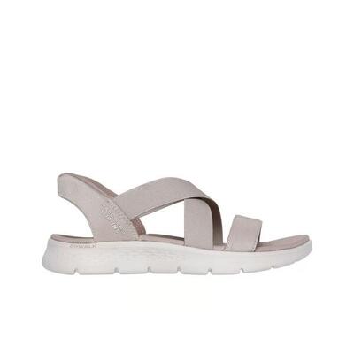 Platte sandalen dames skechers go walk flex sandal bruin