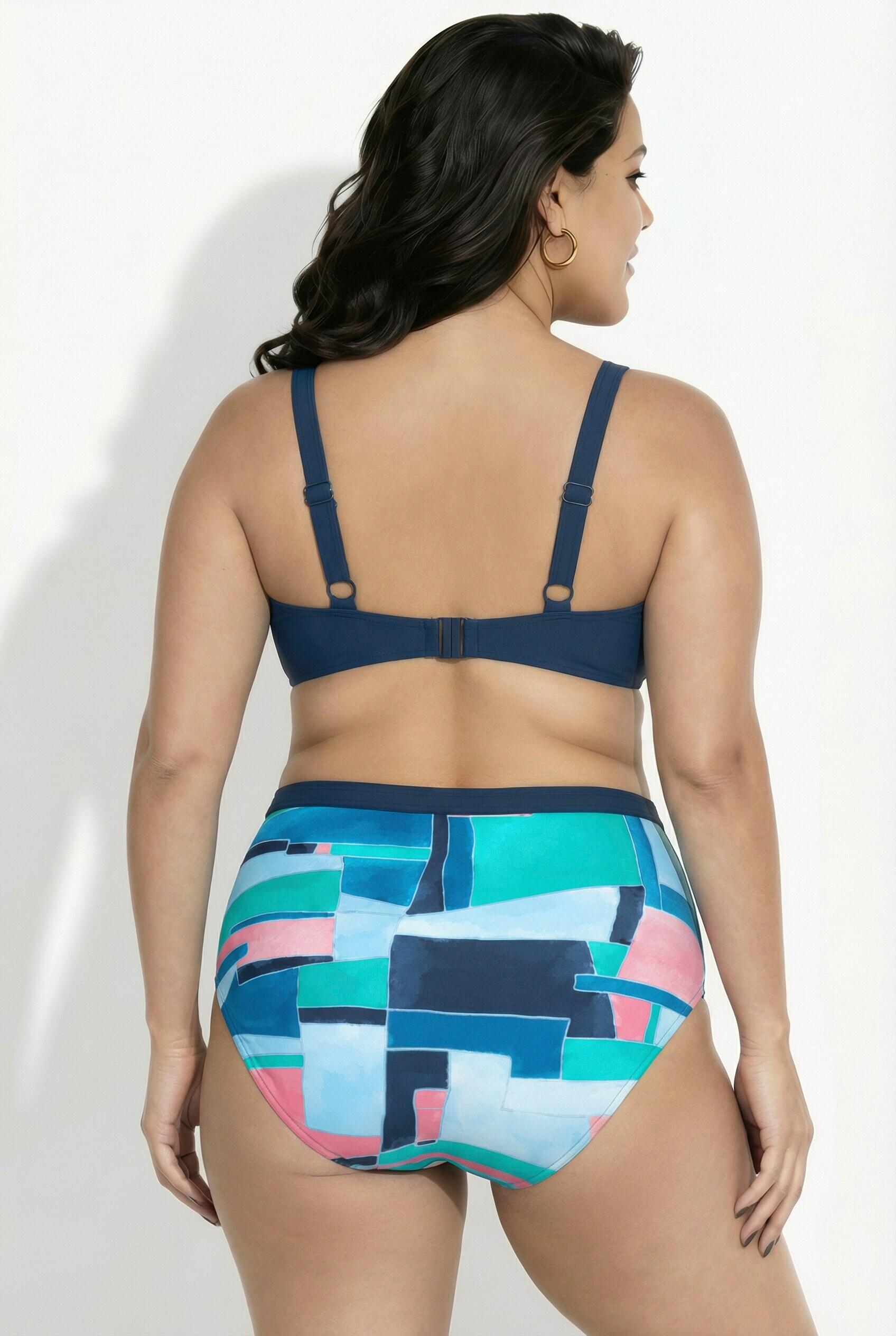 Dames Bikini grafische print zachte cups verstelbare bandjes 2/7