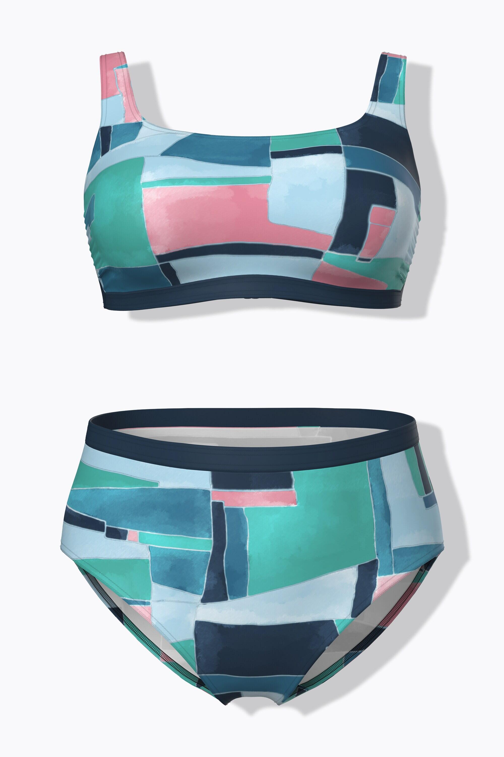 Dames Bikini grafische print zachte cups verstelbare bandjes 7/7