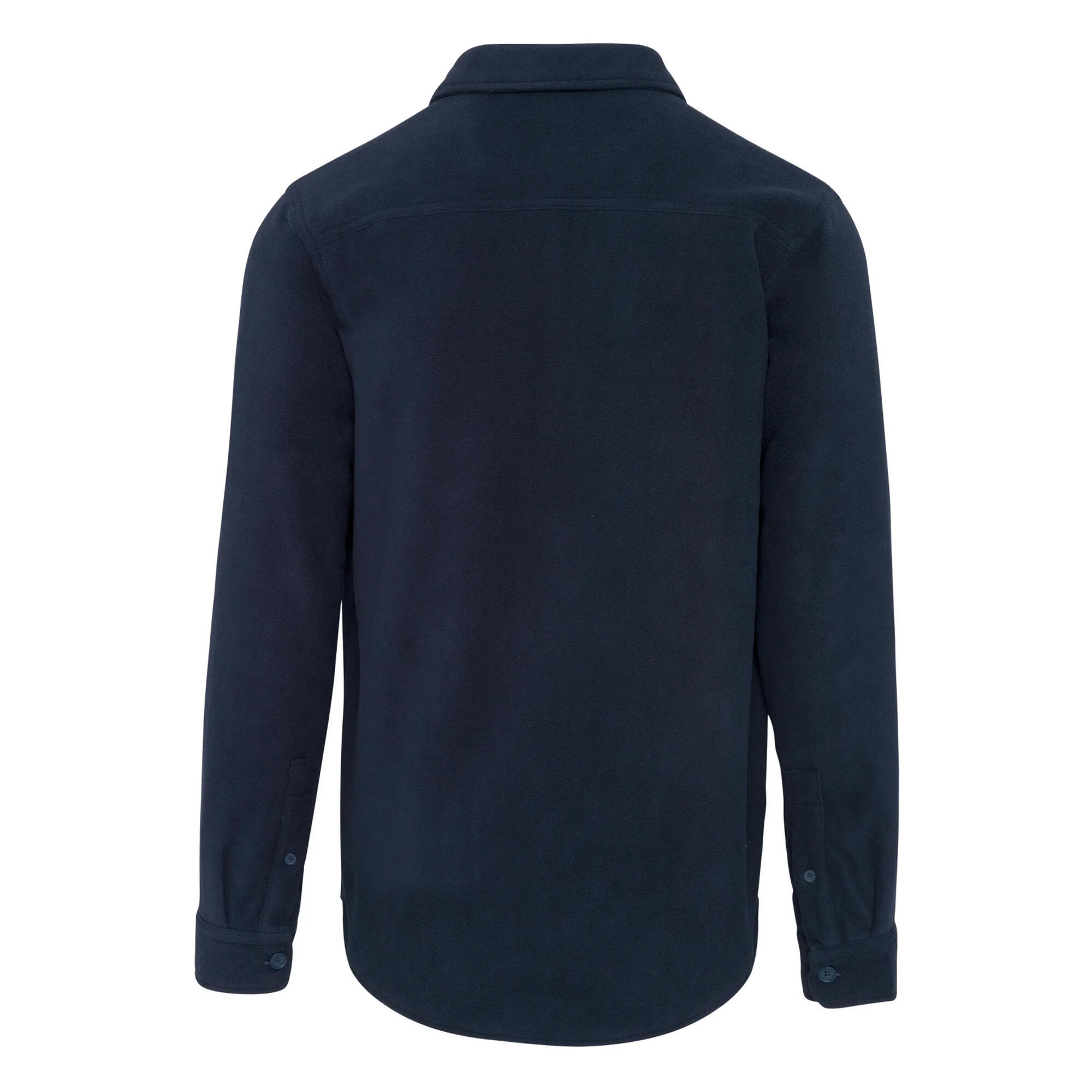 Mens Sherpa Lined Fleece Overshirt (Navy/Storm Grey) 2/2