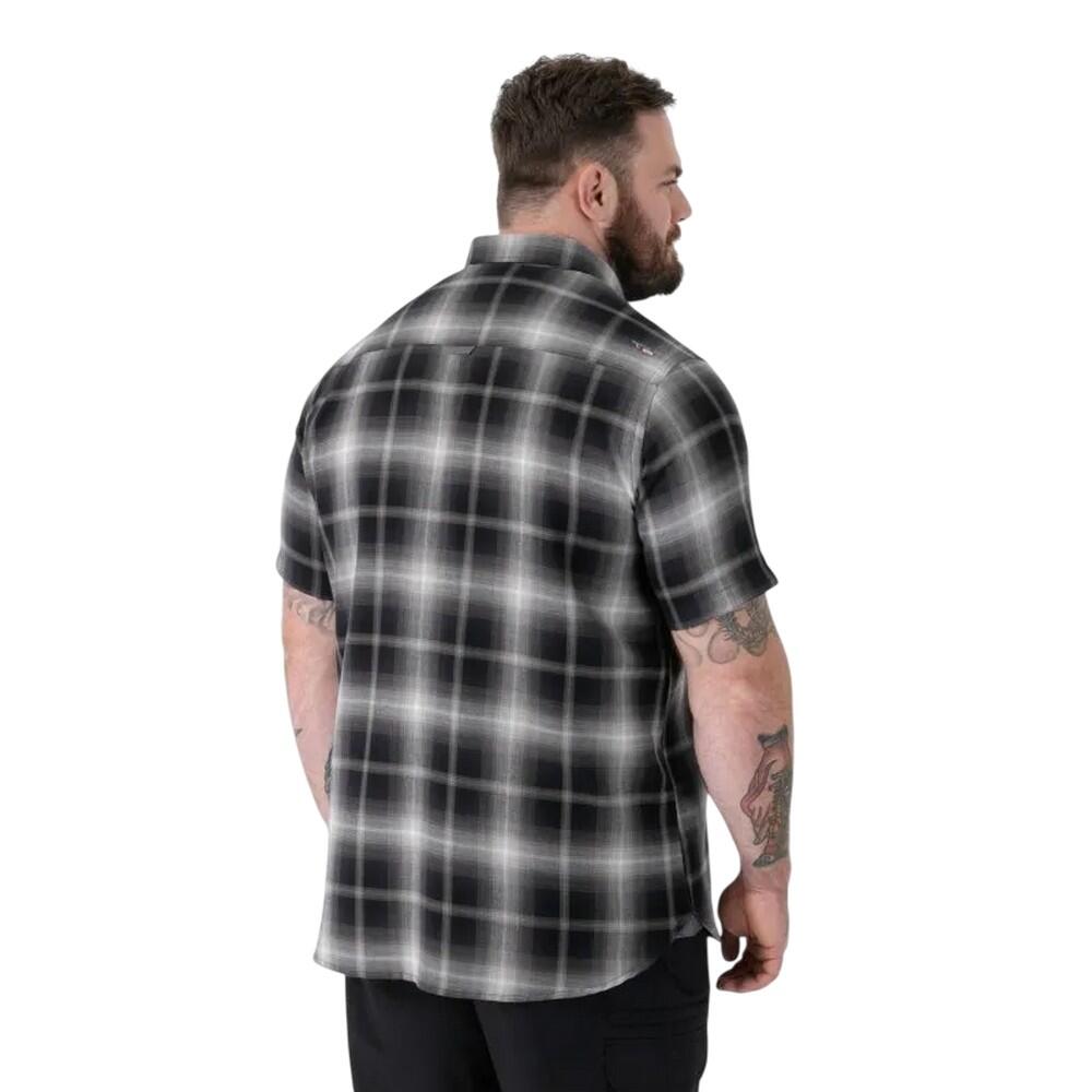 Camicia Kingsize Ombra Controllata Maniche Corte Uomo Duke Holden D555 Nero 3/4