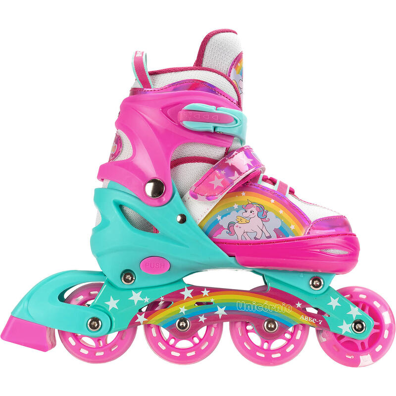 Role reglabile Unicorn Fantasy, roti luminoase, XS(27-30), roz