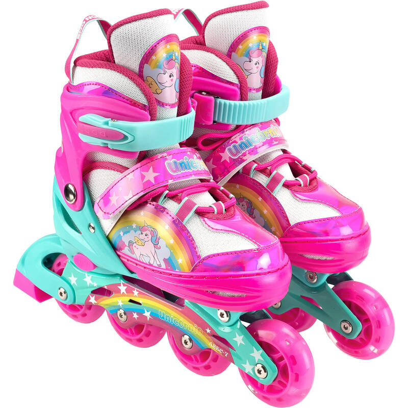 Role reglabile Unicorn Fantasy,roti luminoase, M(35-38), roz