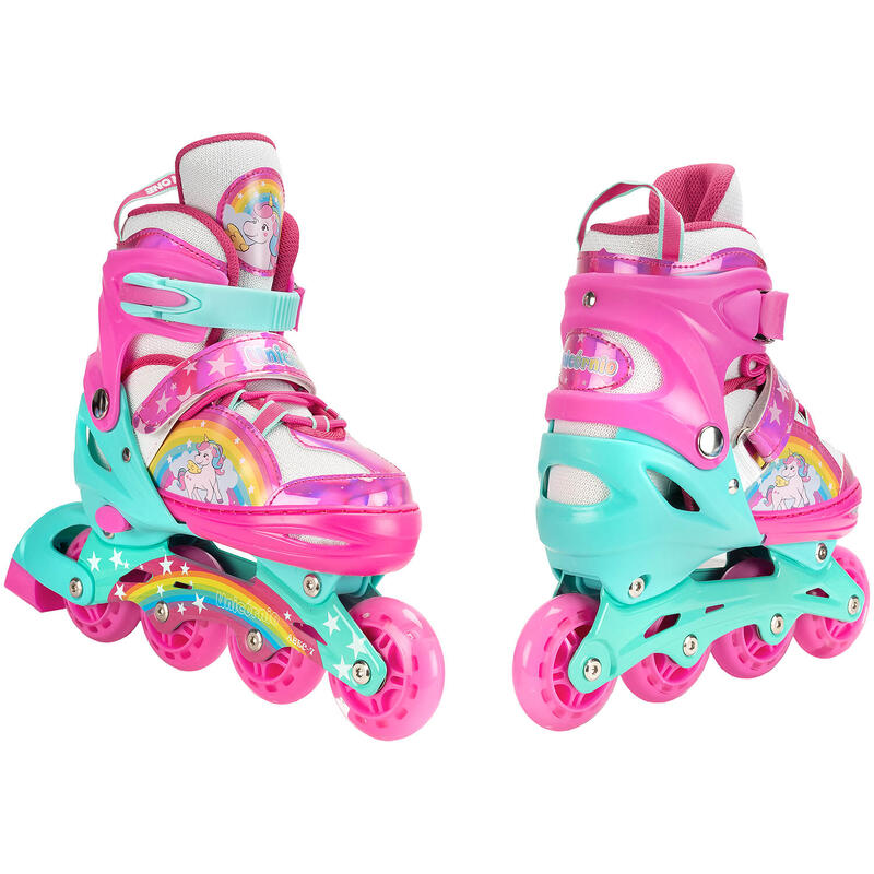 Role reglabile Unicorn Fantasy, roti luminoase, XS(27-30), roz