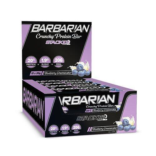Batony Stacker2 Barbarian Crunchy Protein Bar 55g Blueberry Cheesecake