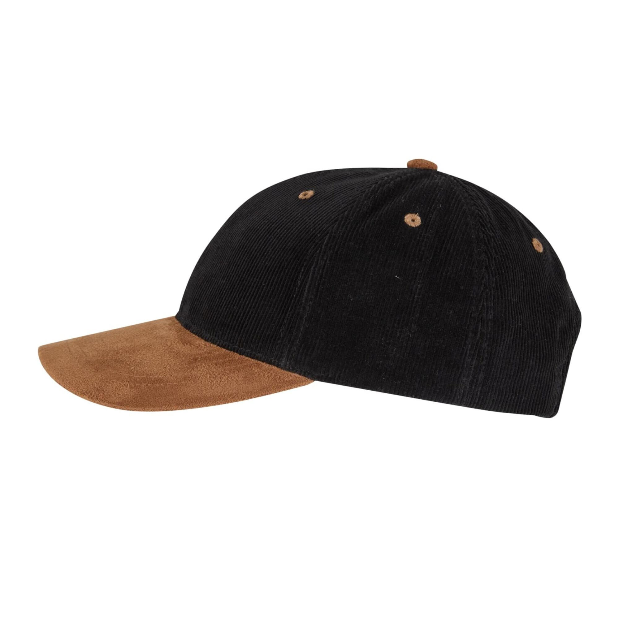 "Corduroy Suade" Kappe für HerrenDamen Unisex Damen und Herren Schwarz/Karamell 4/4