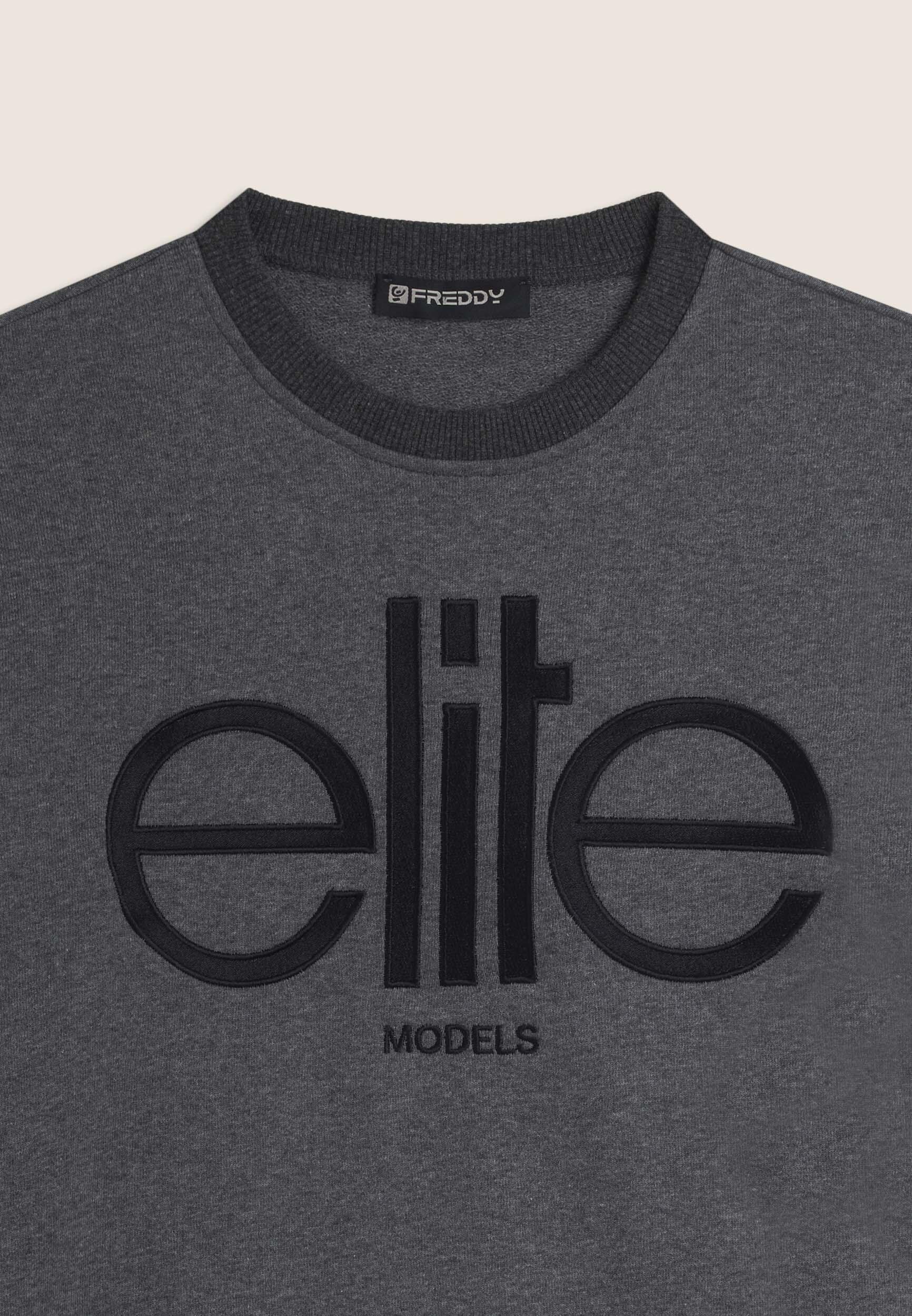 Felpa Unisex girocollo con grande ricamo Elite 3/3