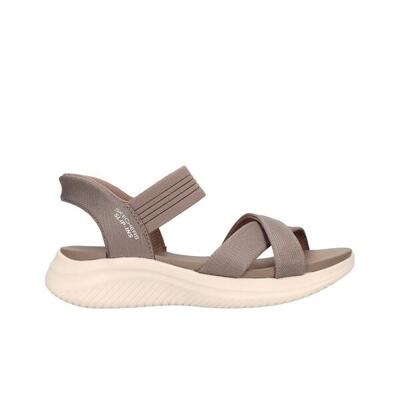 Platte sandalen dames skechers bruin