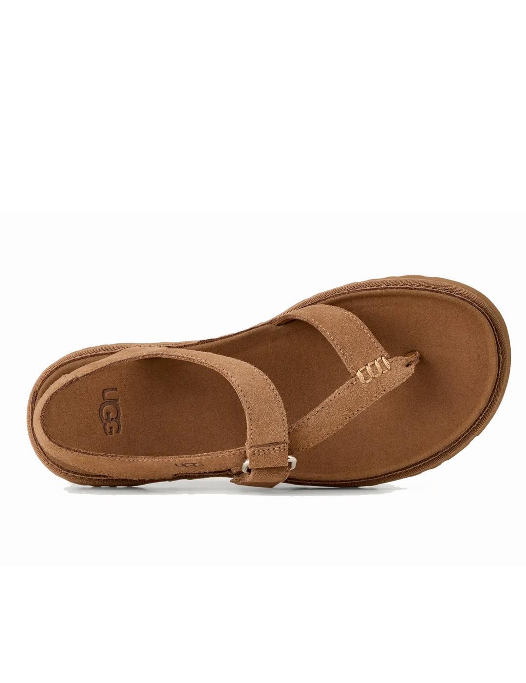 Sandalias Planas Mujer Ugg W Goldengaze Toe Post Marrón 5/7