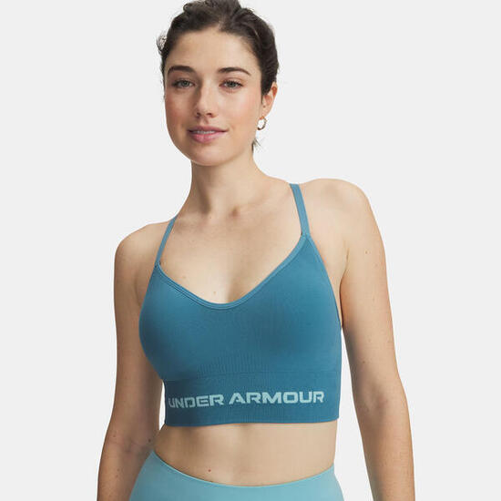 Brassière de sport Bleu infini à maintien léger UA Vanish Seamless pour femme
