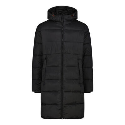 Lange gewatteerde jas met capuchon cmp