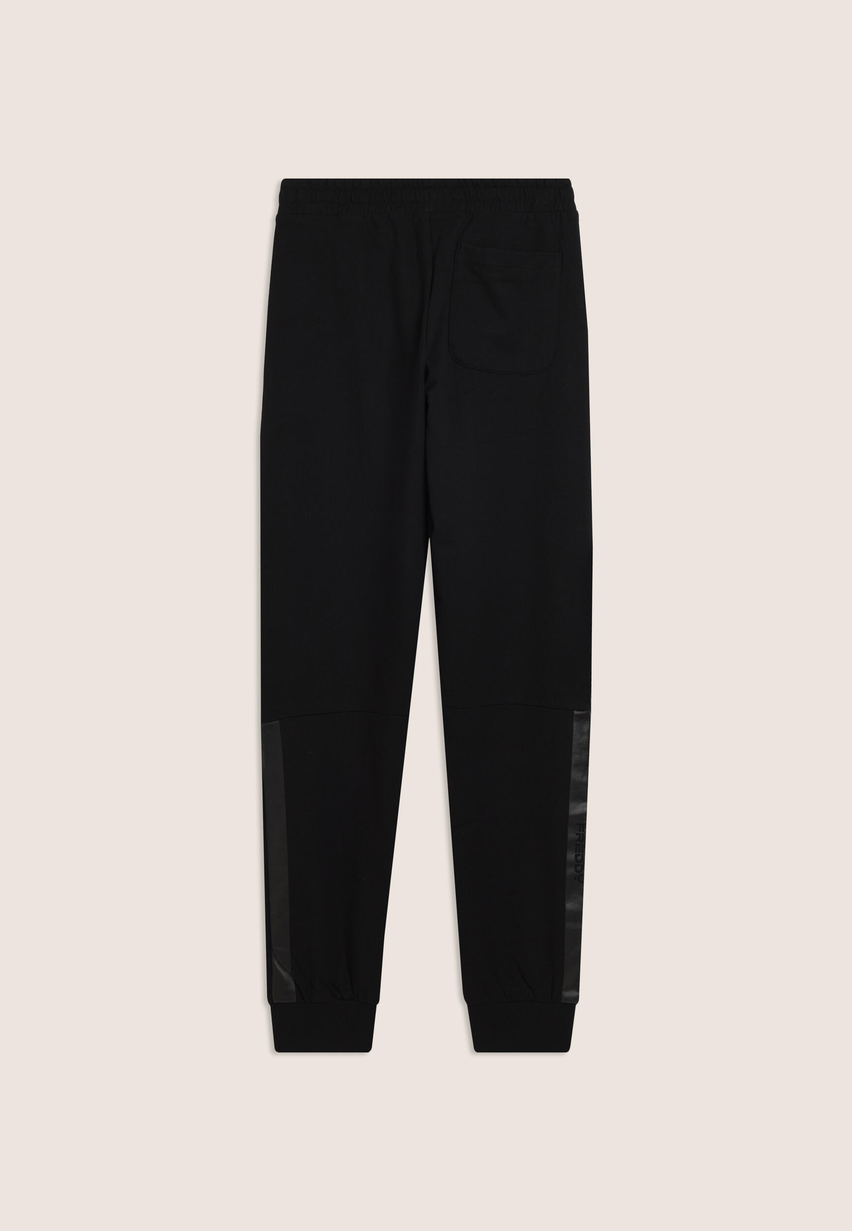 Pantalon de sport avec bandes latérales et bas côtelé 2/3