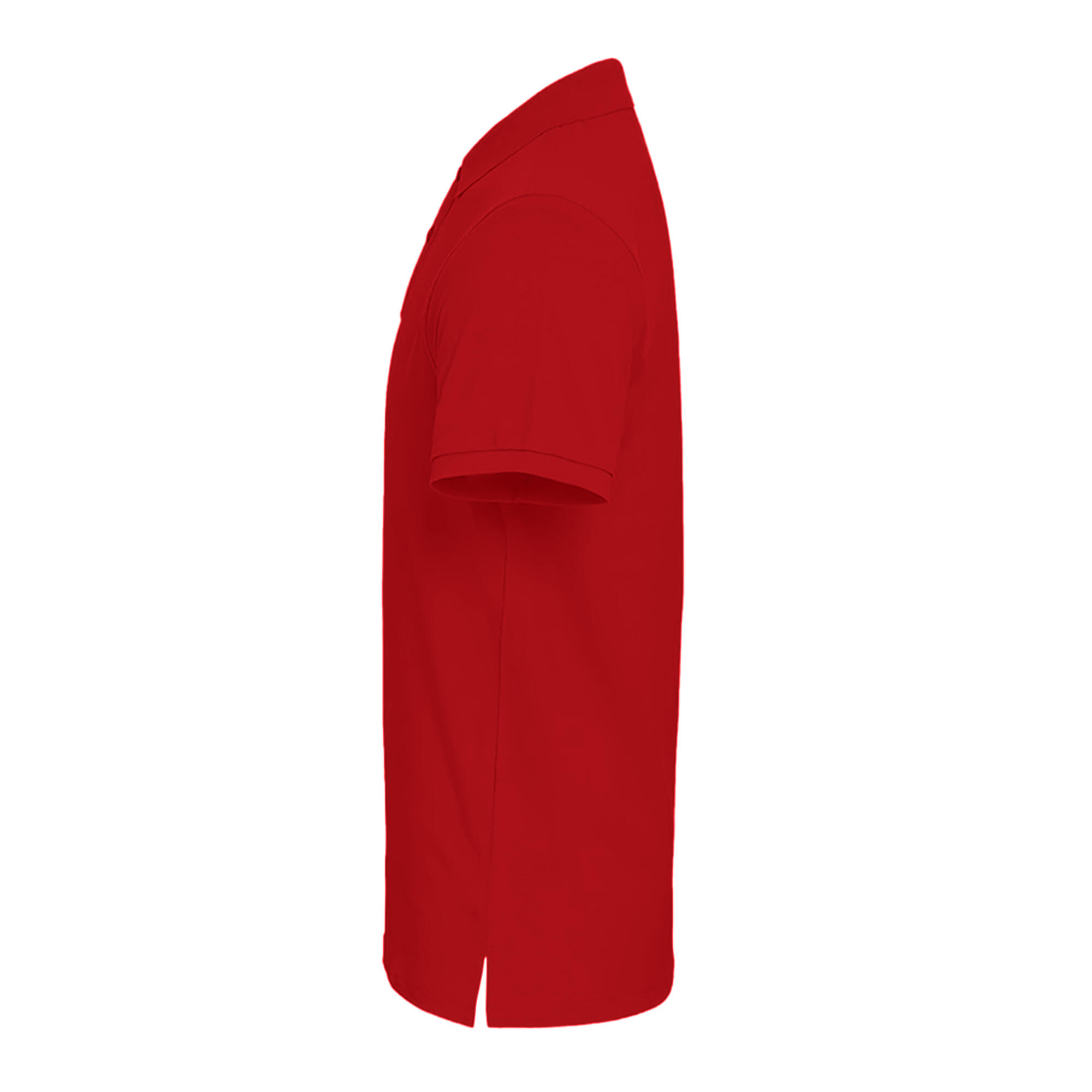 Polo Uni Manches Courtes Homme (Rouge Vif) 3/4