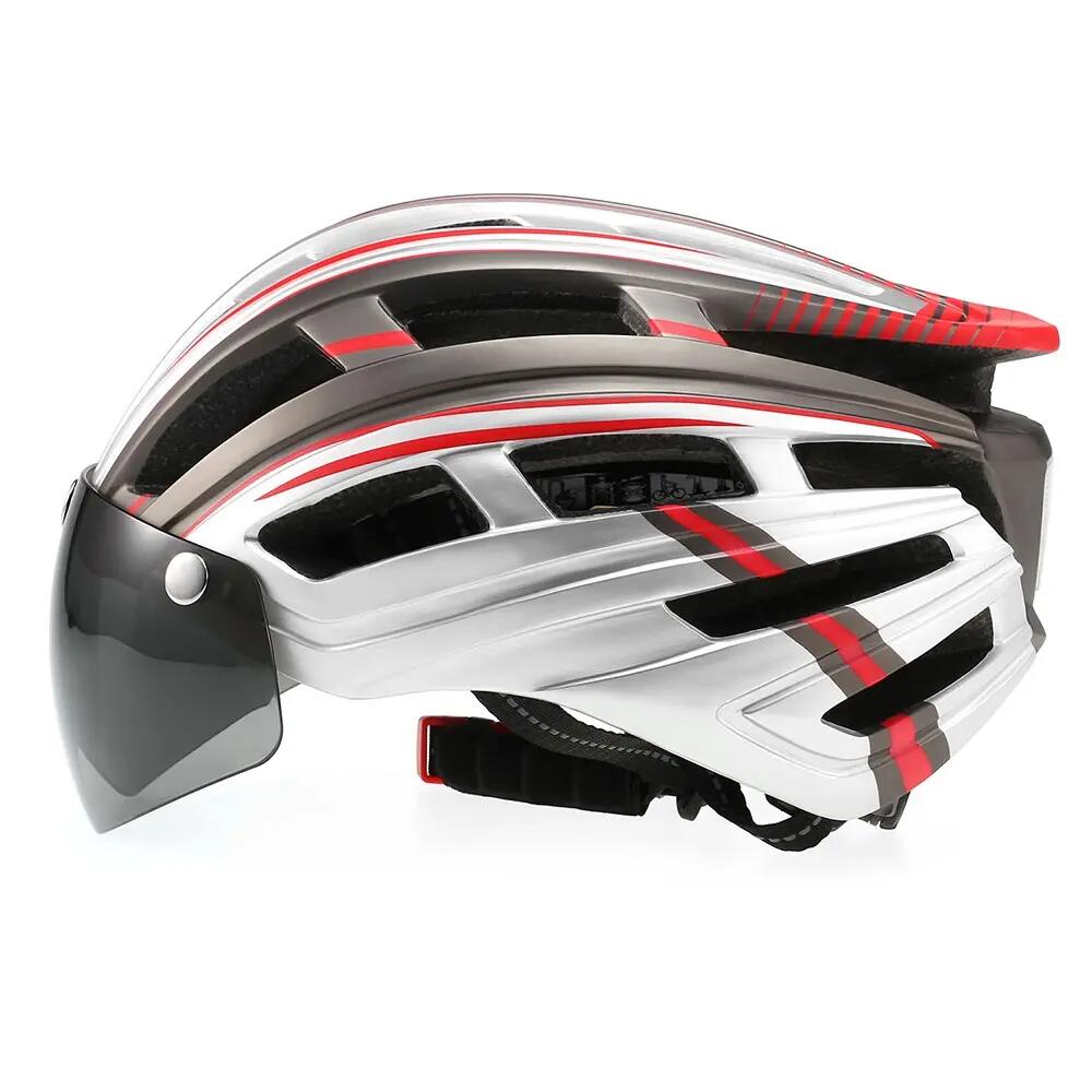 Casca protectie bicicleta, aerodinamica, viziera magnetica detasabila, stop led 3/7