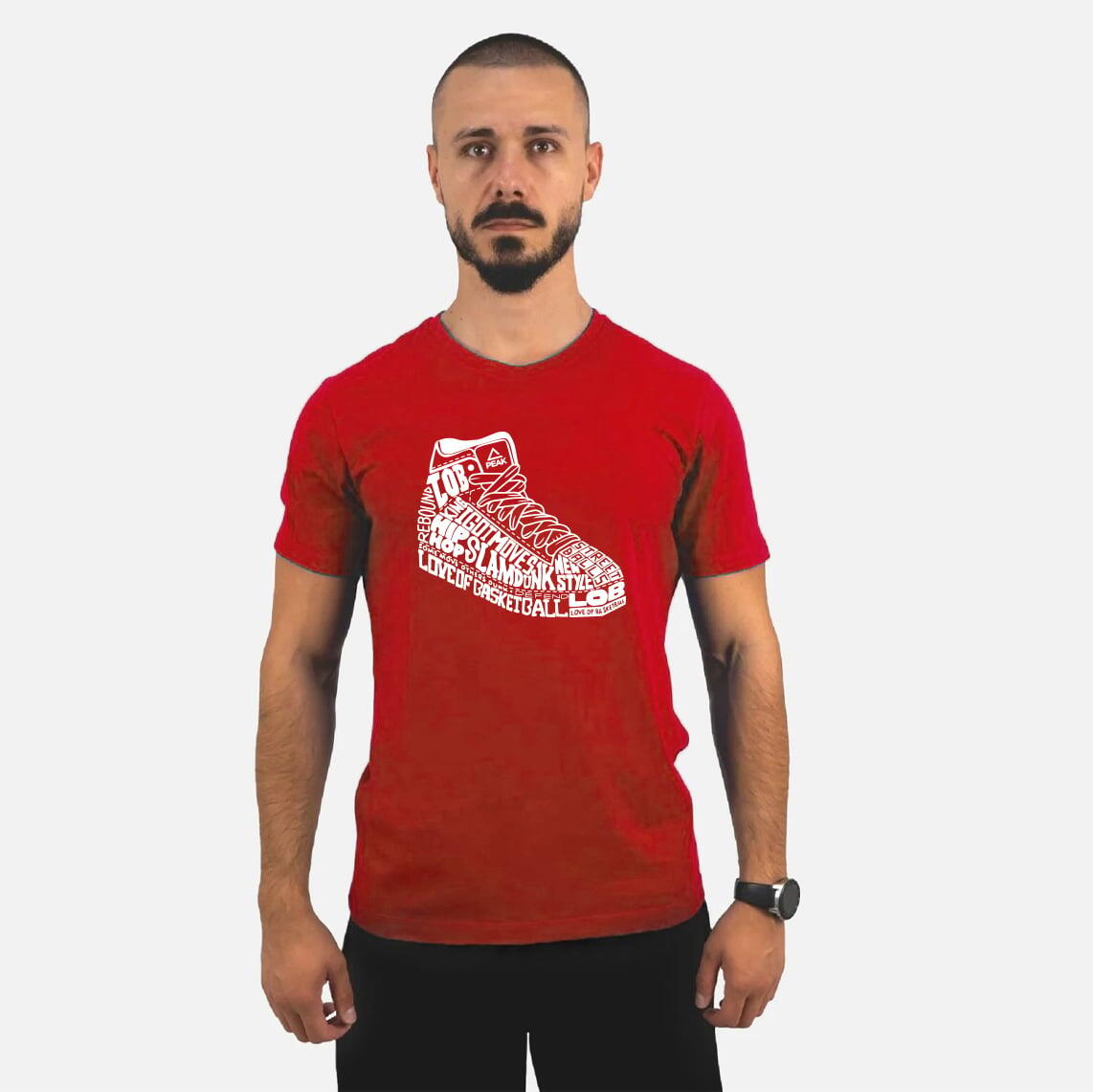 Tricou bumbac Peak Retro Rosu