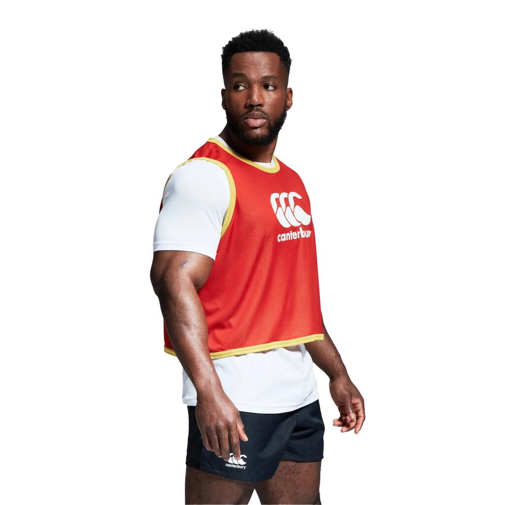 Unisex Adult Reversible Bibs (Flag Red/Yellow) L