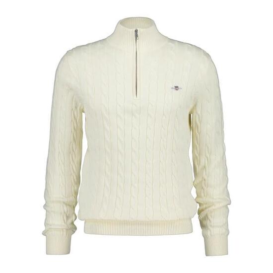 Pullover mezza zip in maglia di cotone Gant