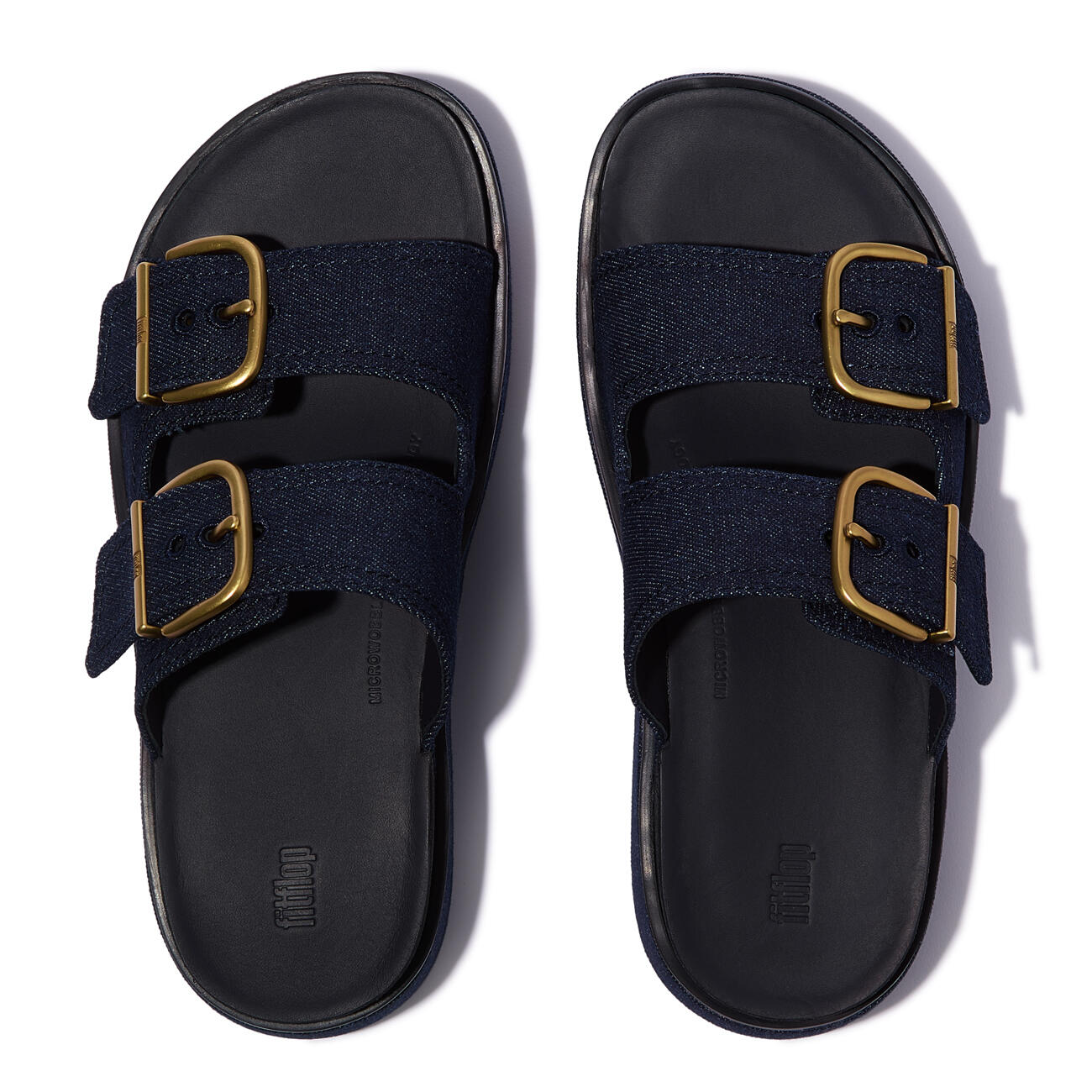 FITFLOP FitFlop Gen-FF Max Buckle Two-Bar Denim Slides  DONKERE DENIM 36 4/7