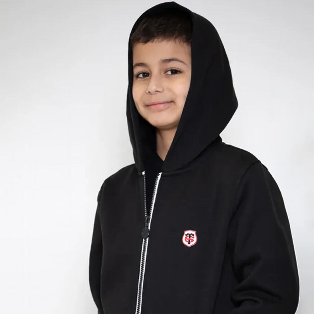 Felpa con cappuccio bambino Jamo Stade Toulousain nera 4/4
