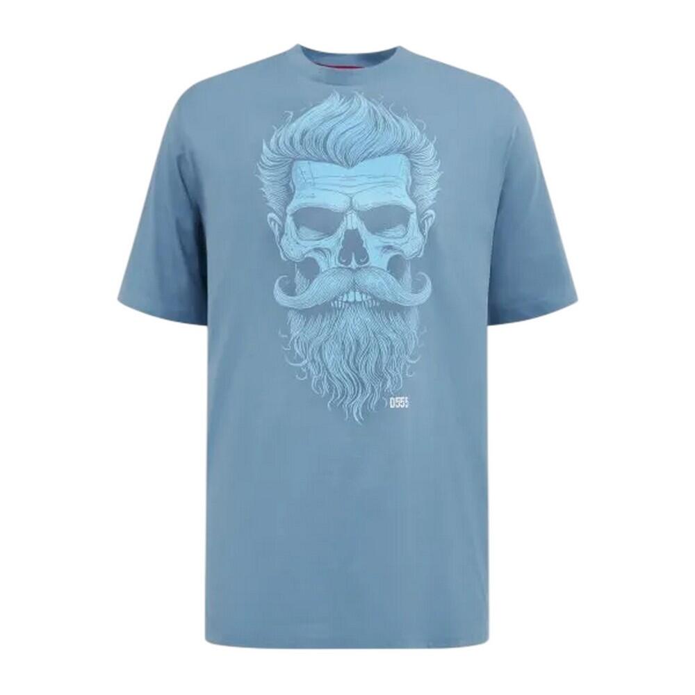 Mens Miller D555 Bearded Skull Kingsize TShirt (Light Teal) 2/3