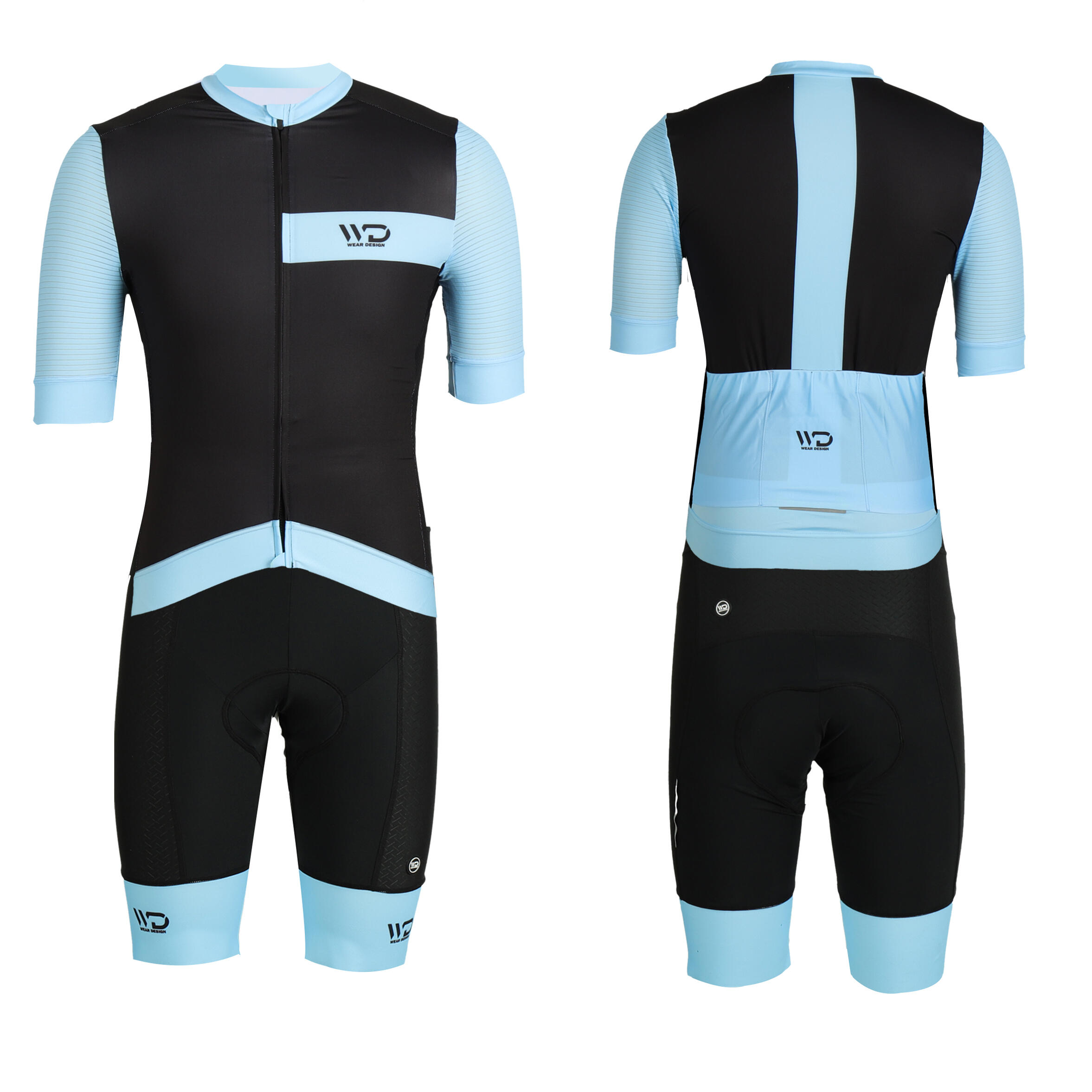 Maglia da ciclismo da uomo DRAFT nera/azzurra 3/4