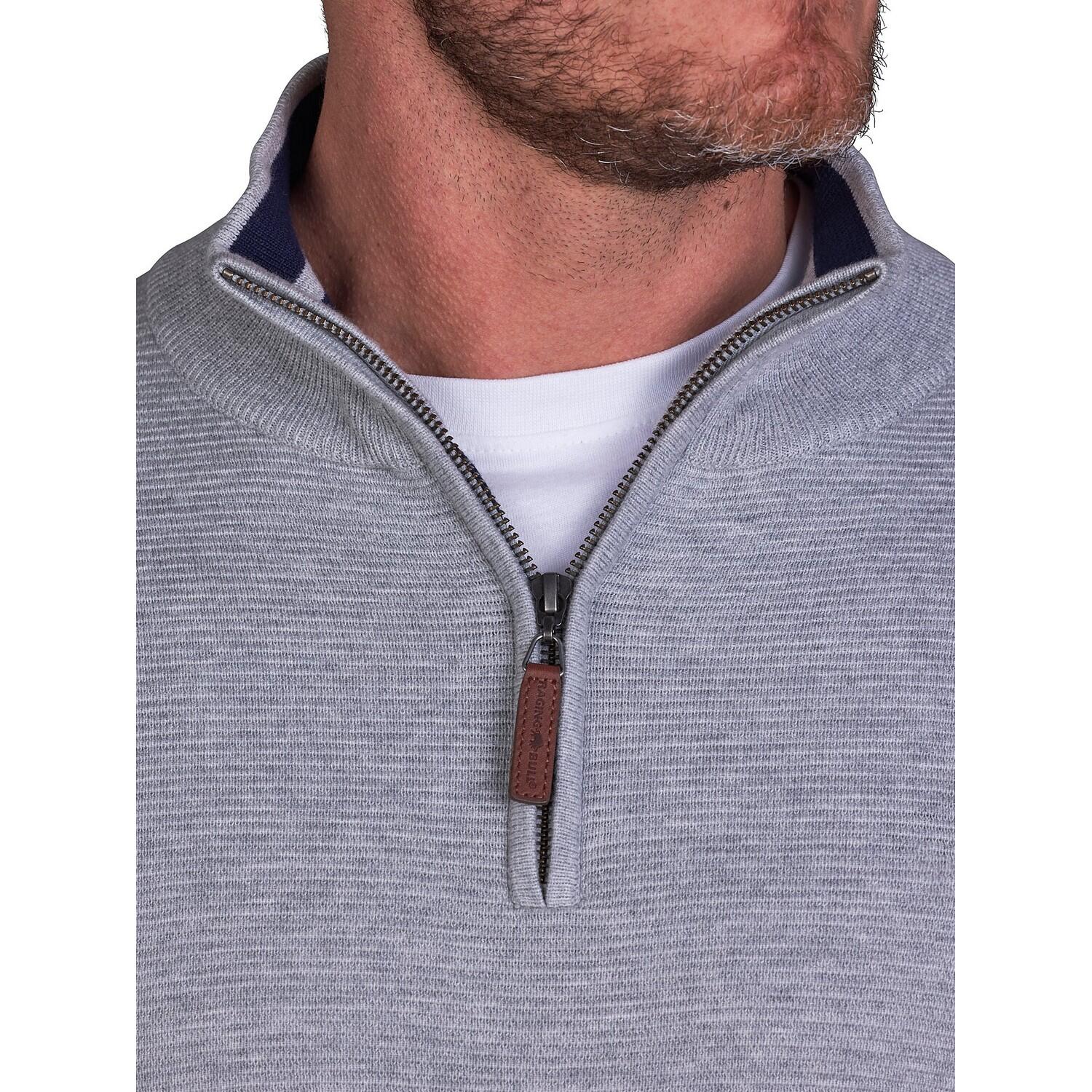 Pull Motif/style Côtelé CLASSIC Homme (Gris Chiné) 3/4