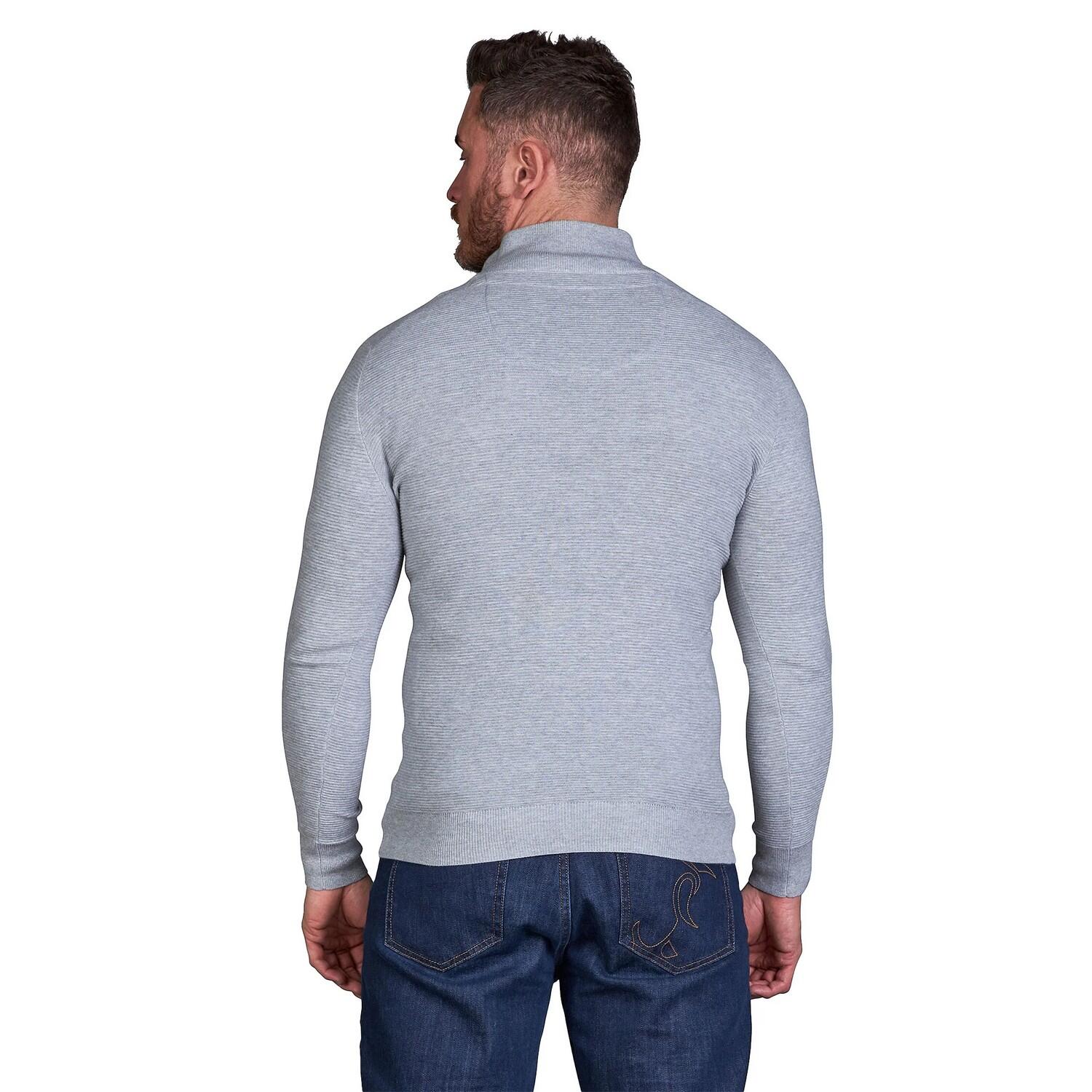 Pull Motif/style Côtelé CLASSIC Homme (Gris Chiné) 2/4