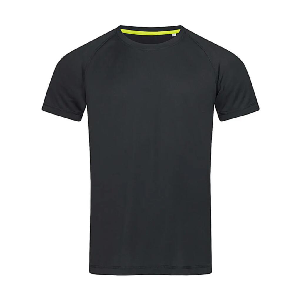 Stedman Unisex Active Raglan Mesh Crew Neck T-Shirt - Black Opal