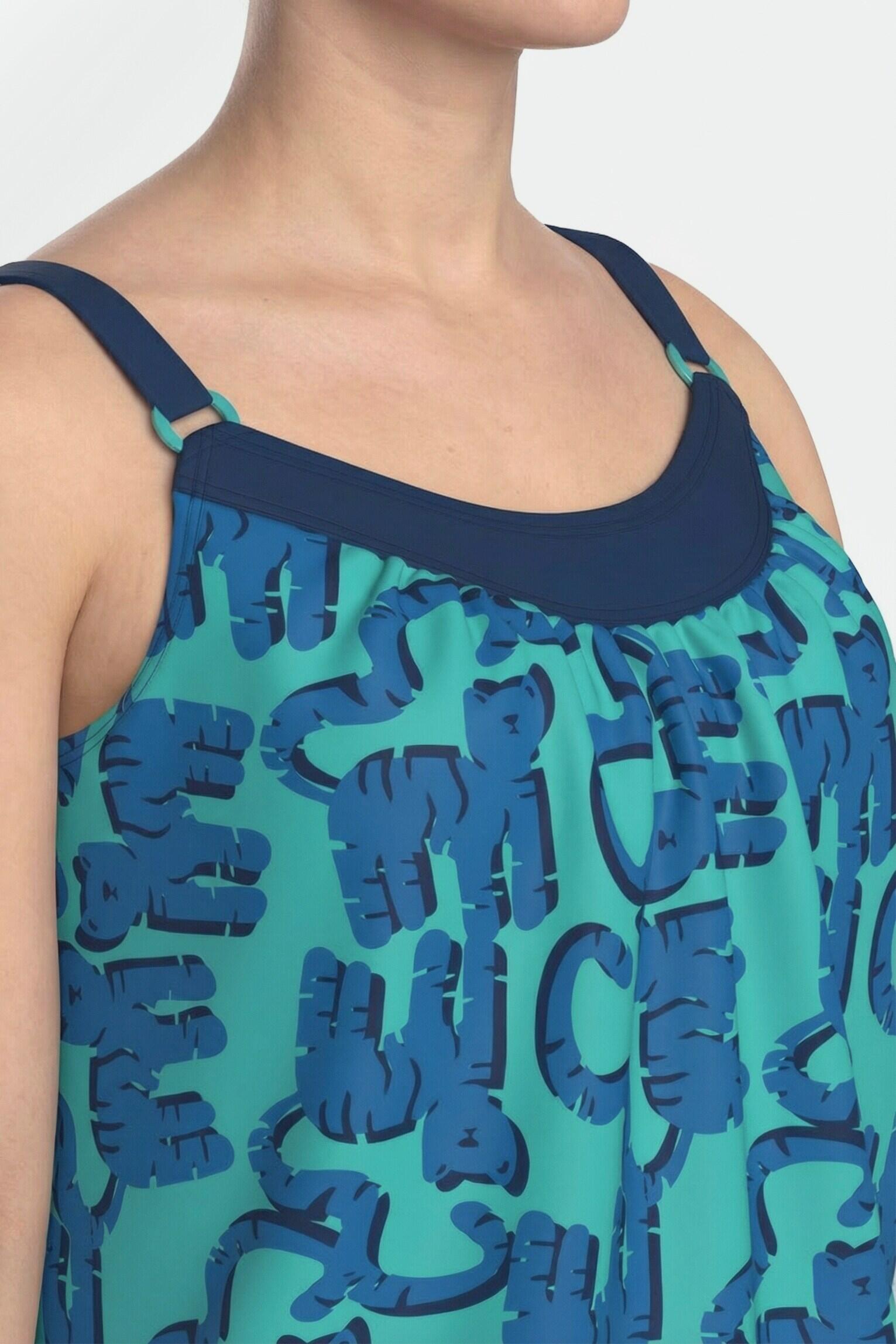 Femme Tankini avec bonnets souples motif chats 3/7