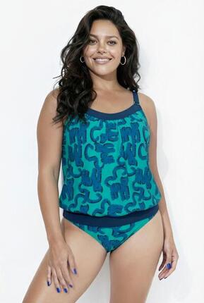 Femme Tankini avec bonnets souples motif chats