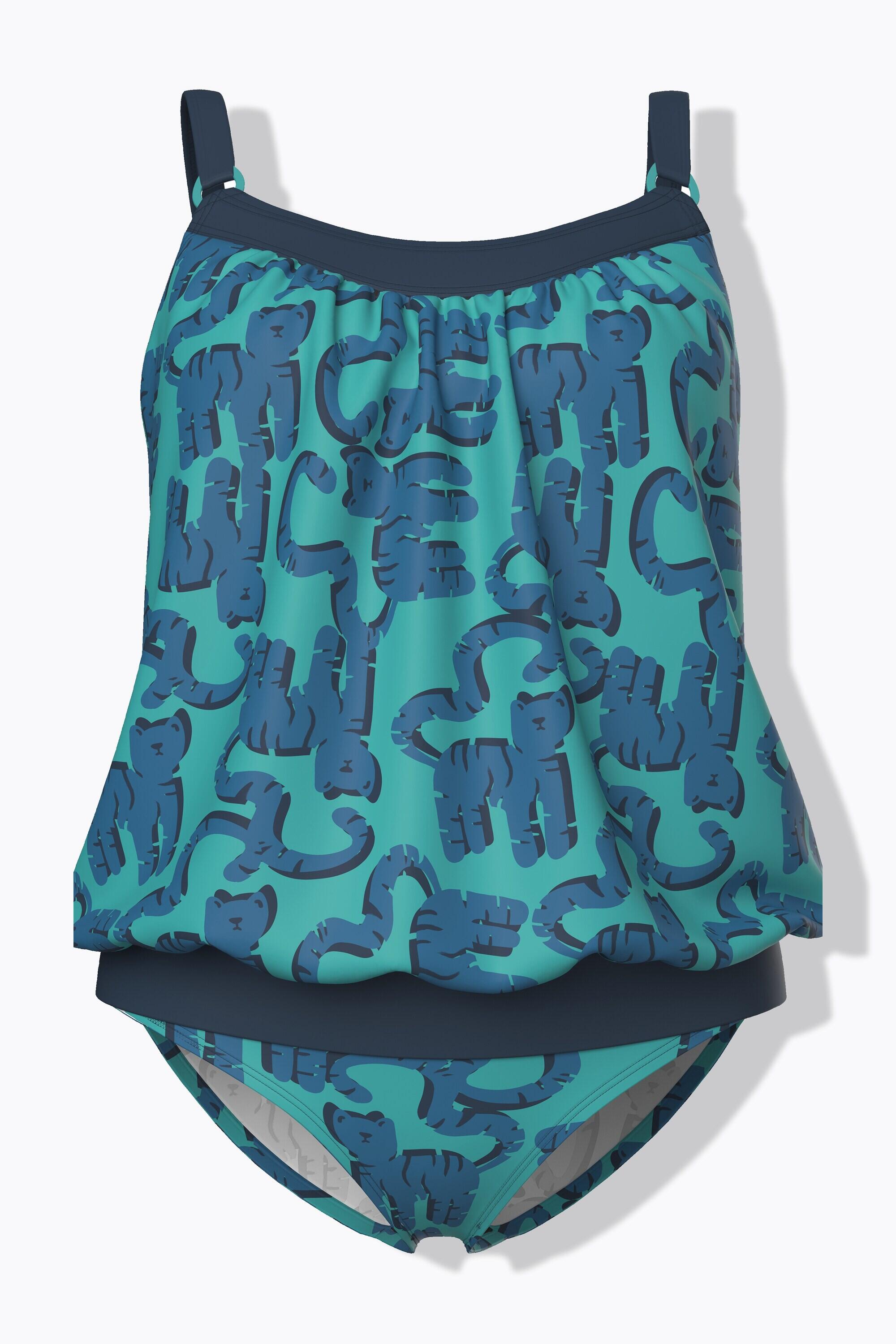Femme Tankini avec bonnets souples motif chats 7/7