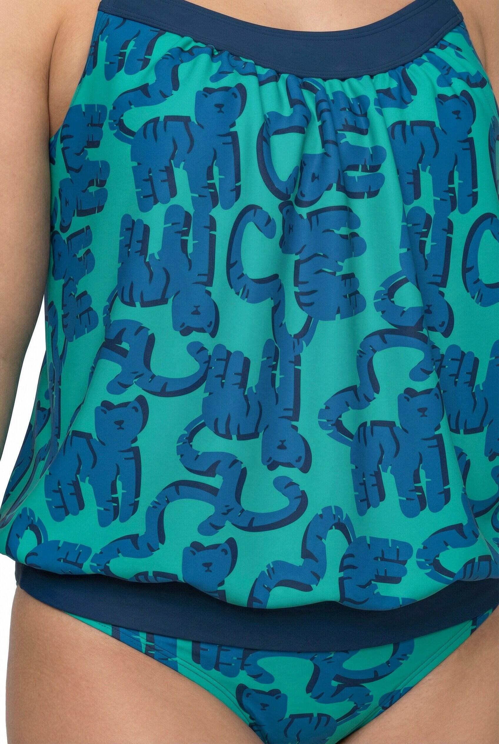 Femme Tankini avec bonnets souples motif chats 4/7