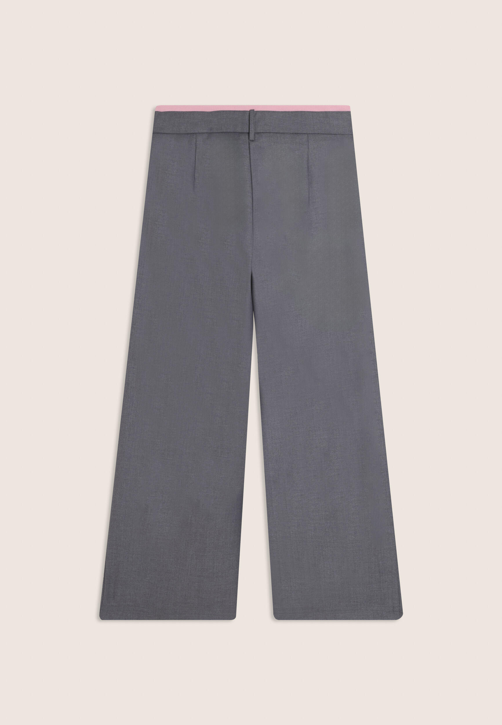 Pantaloni bambina wide leg con strass e dettagli a righe 2/3