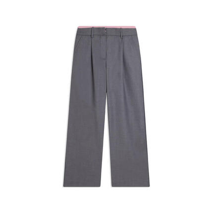 Pantalon pour fille à coupe large aux jambes avec paillettes et détails rayés