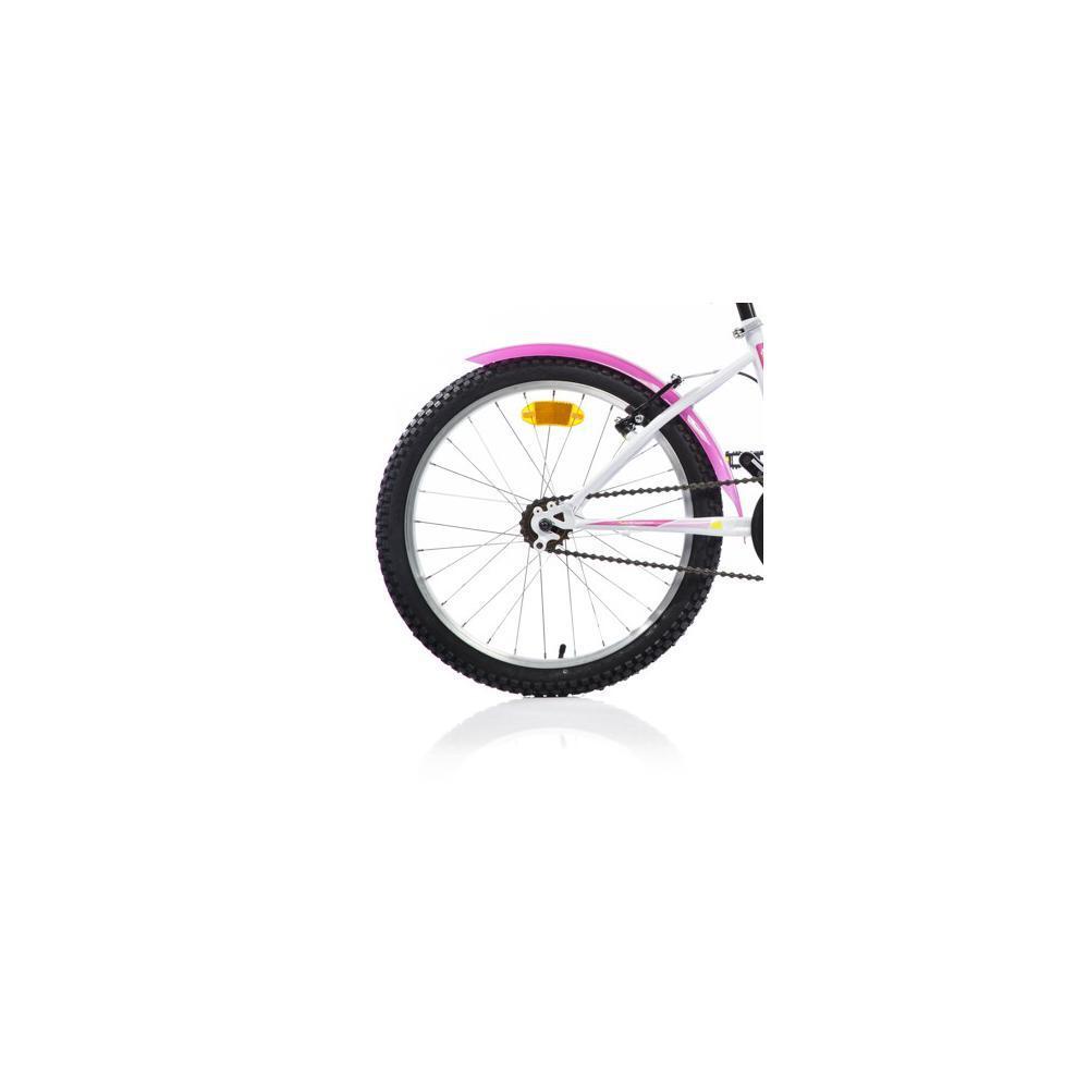 Vélo fille Dino Bikes 420 Sport 20 pouces sans vitesses, blanc et rose 3/4