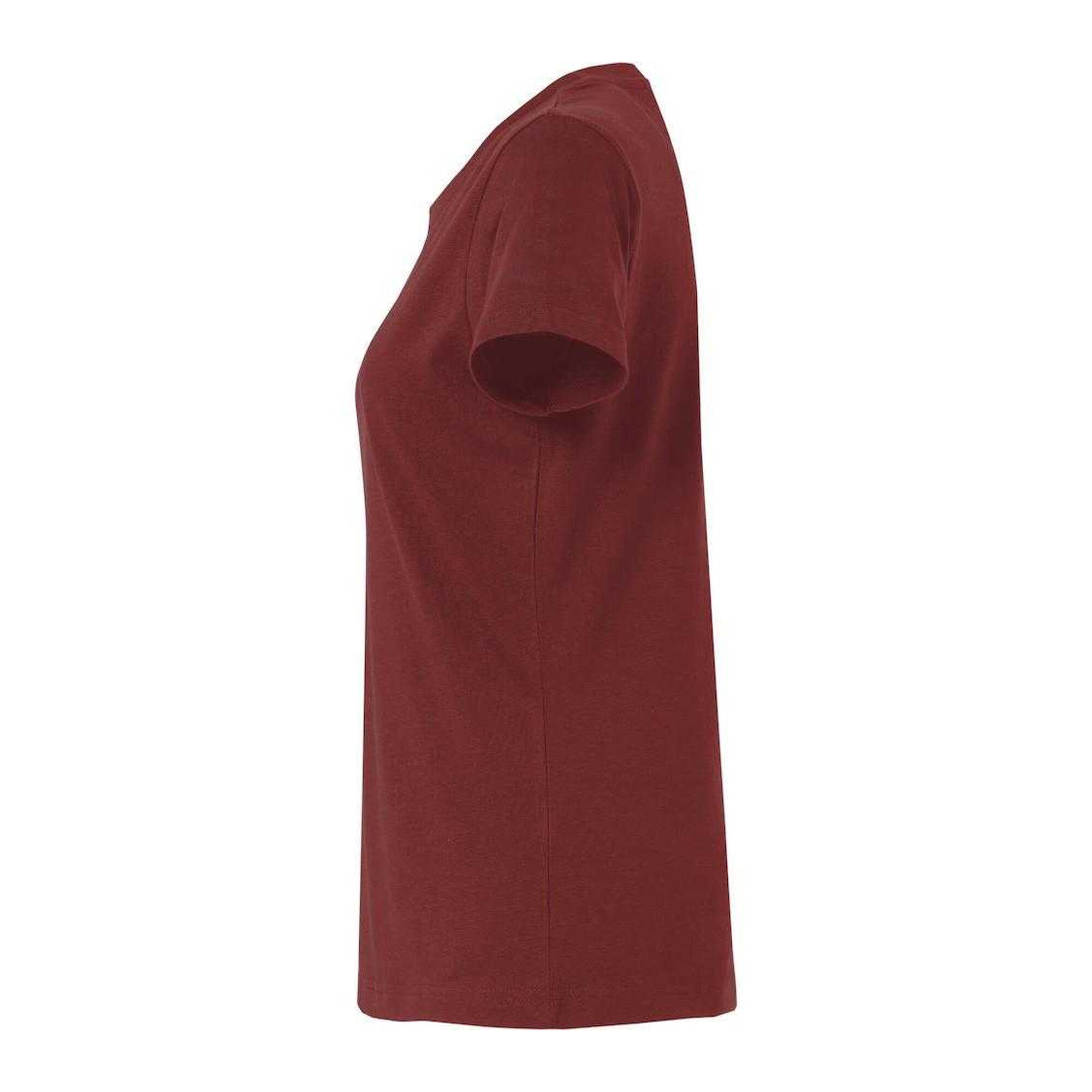 Maglietta Semplice Donna Clique Basic Borgogna 3/3