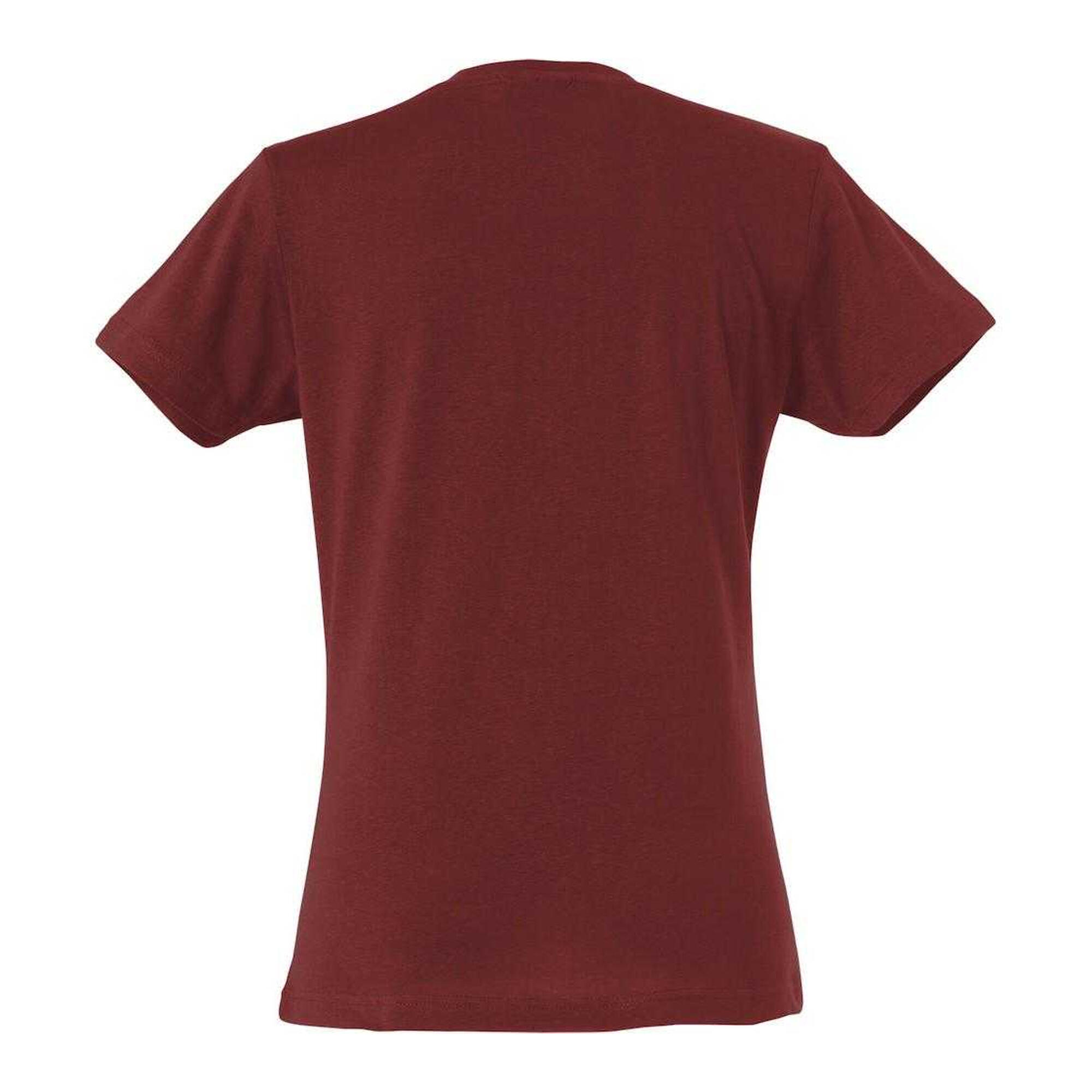 Maglietta Semplice Donna Clique Basic Borgogna 2/3