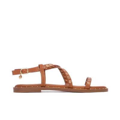 Platte sandalen dames xti bruin