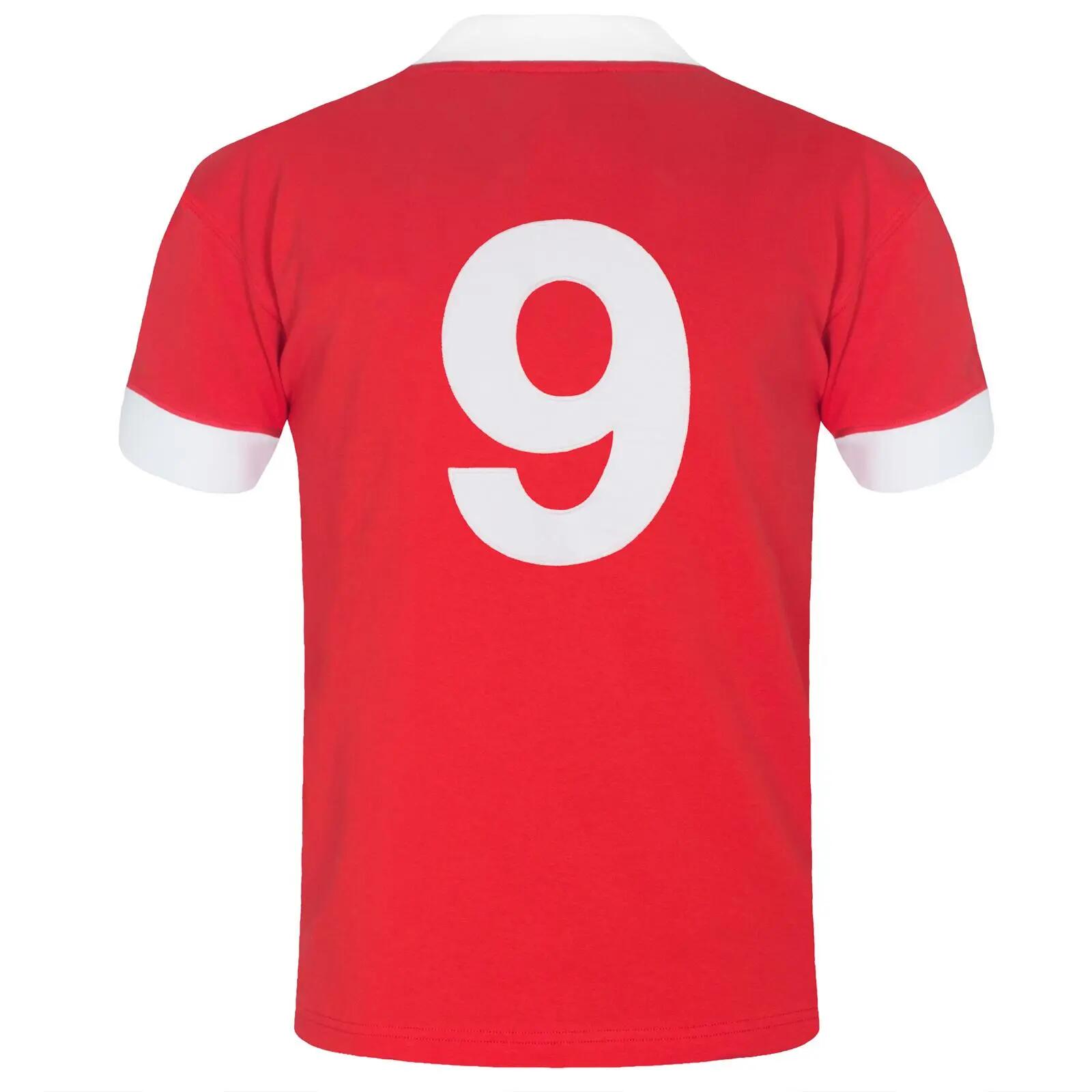 Mens 1958 John Charles 9 Retro TShirt (Red) 2/6