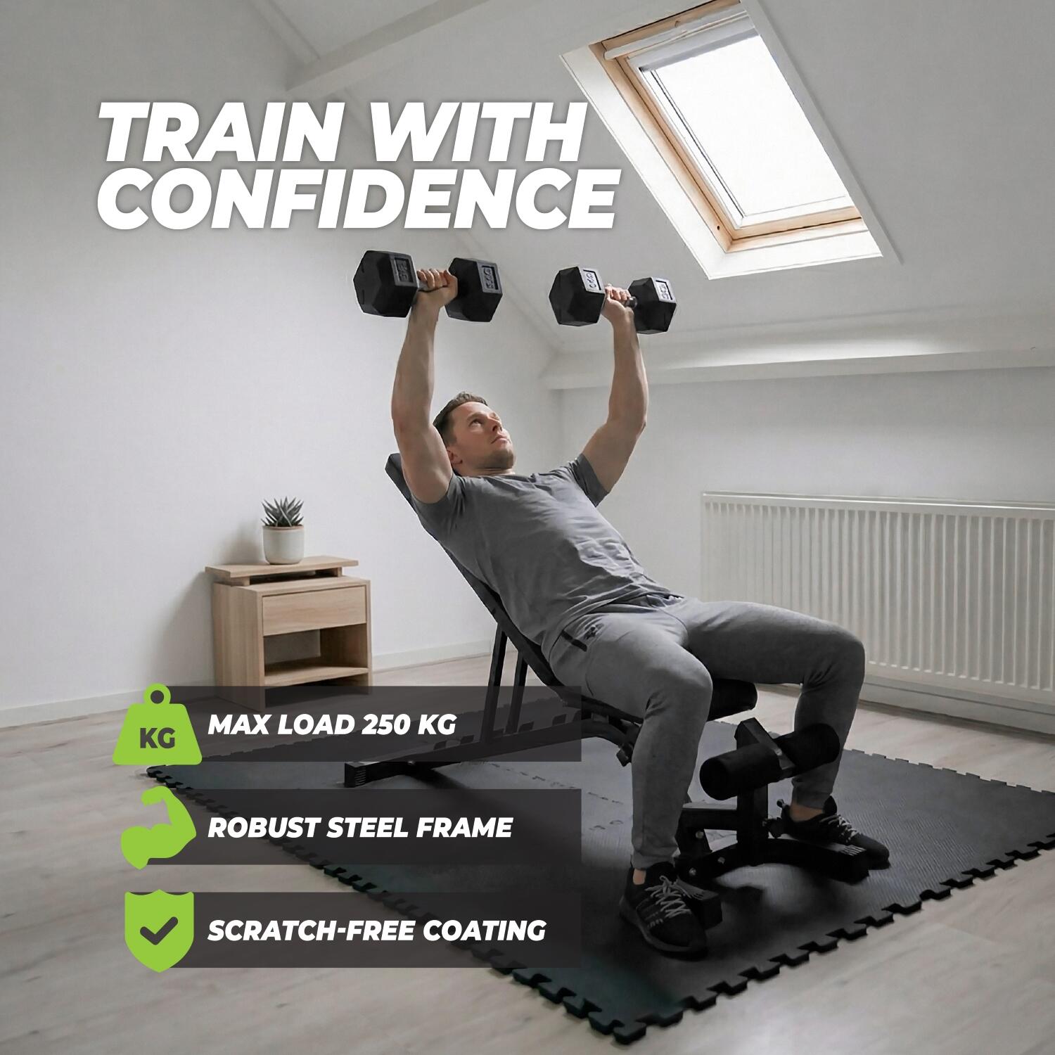 Banc de Musculation - Ajustable Pro - Noir 3/7