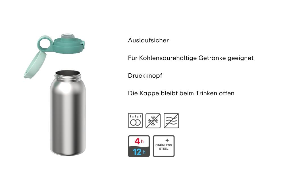 Mepal Campus 500 ml Isolierflasche mit Klappdeckel - Cool pink 2/7