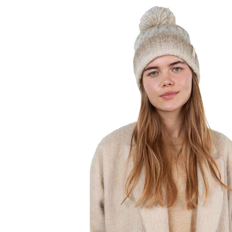 Gorro Marrón Barts con Pompón Catbird Beanie Light Brown Cálido y Suave 3/4