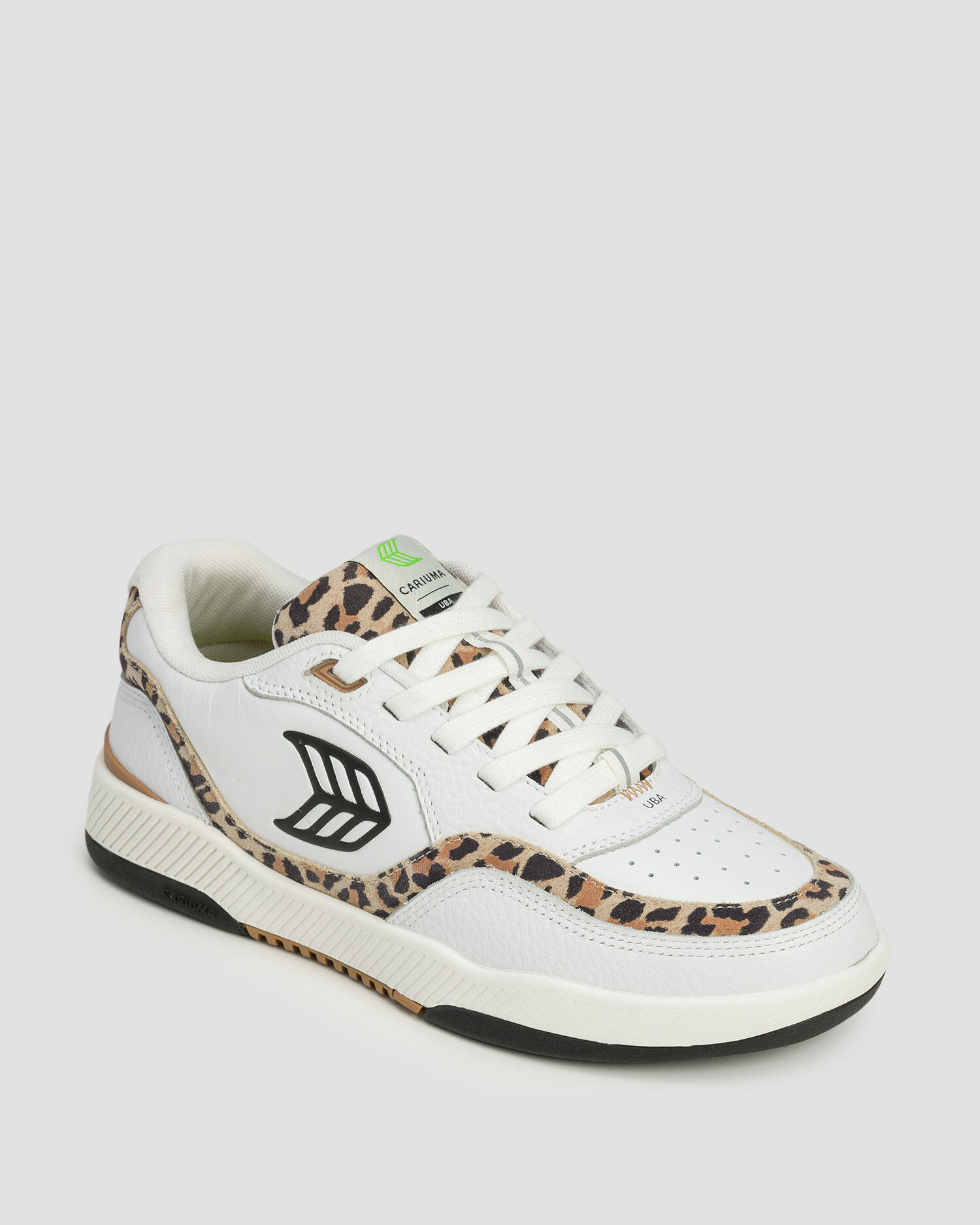 Sneakersy skórzane Cariuma Uba White Leather Leopard Print Suede Black