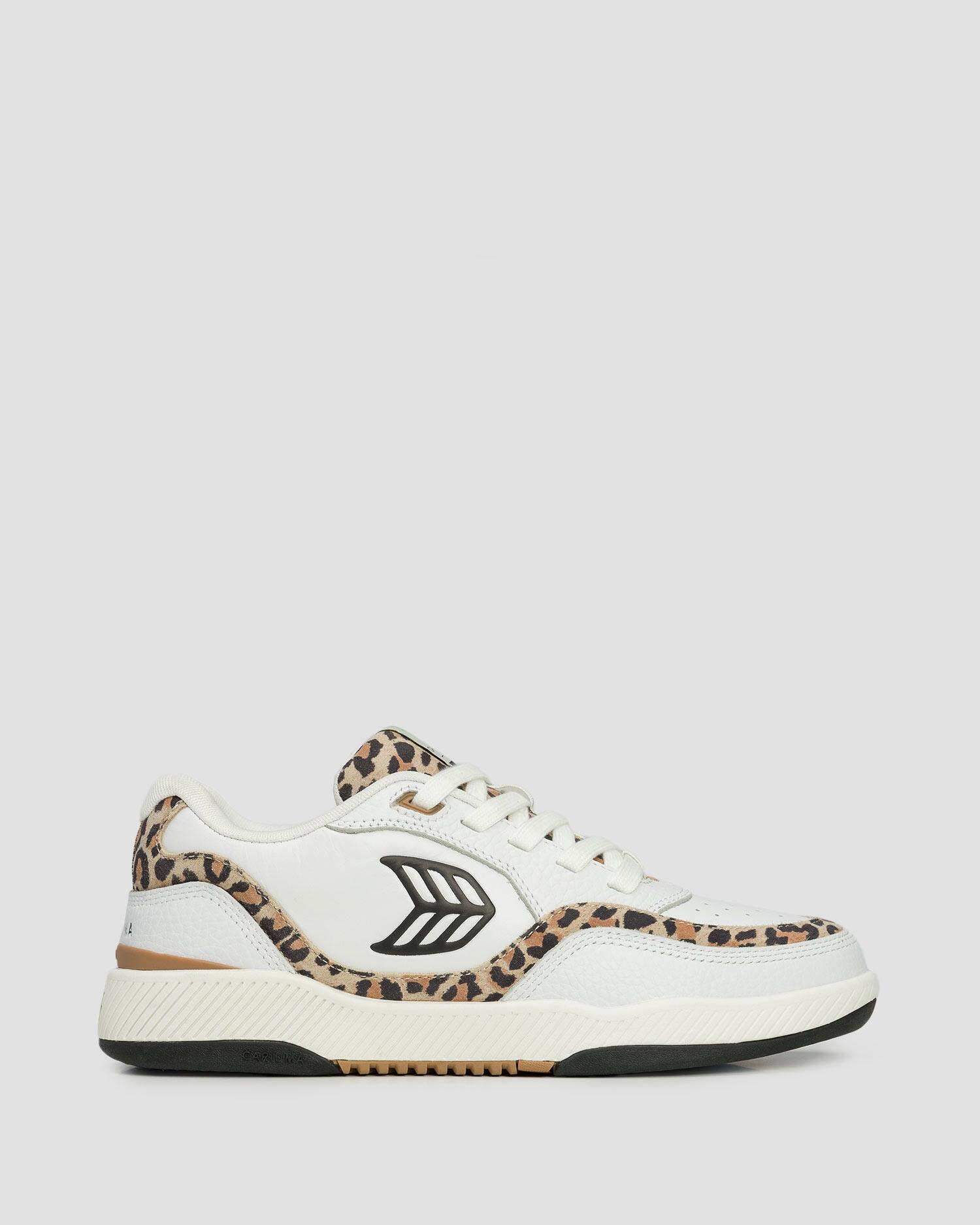 Sneakersy skórzane Cariuma Uba White Leather Leopard Print Suede Black