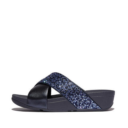 Claquettes femme FitFlop Lulu Crystal-Mix Metallic Cross