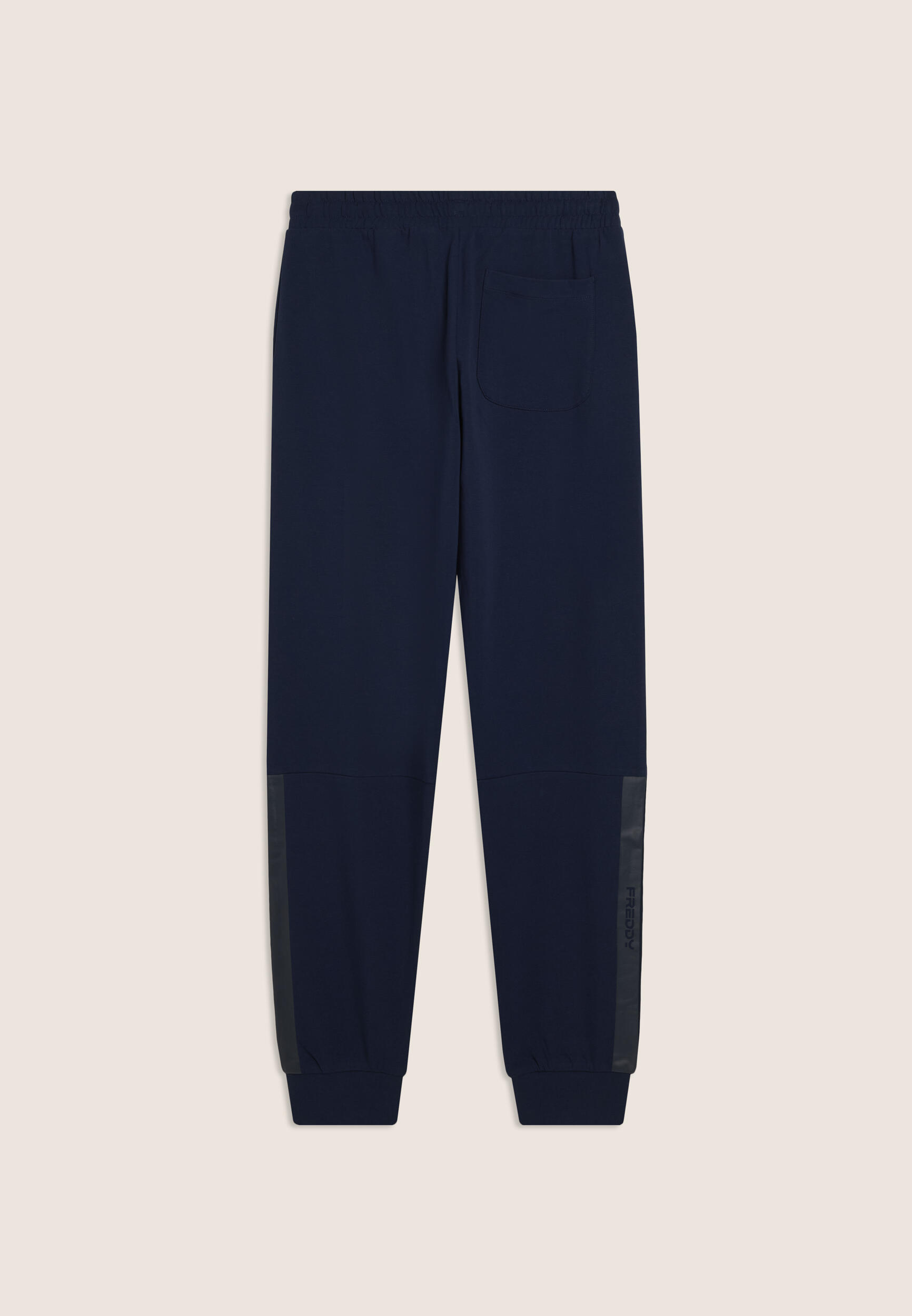 Pantalón deportivo con bandas laterales y bajos con puños 2/3