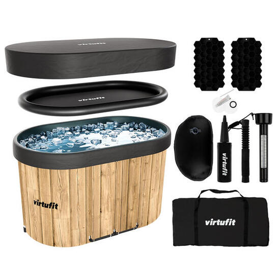 Bain de glace ovale - aspect bois - 500 litres