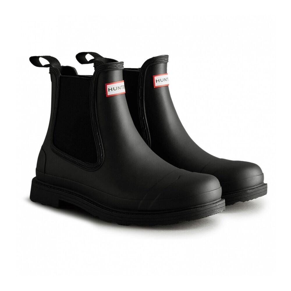Botas Negras Hunter M Commando Chelsea Black Impermeables y Cálidas 4/5