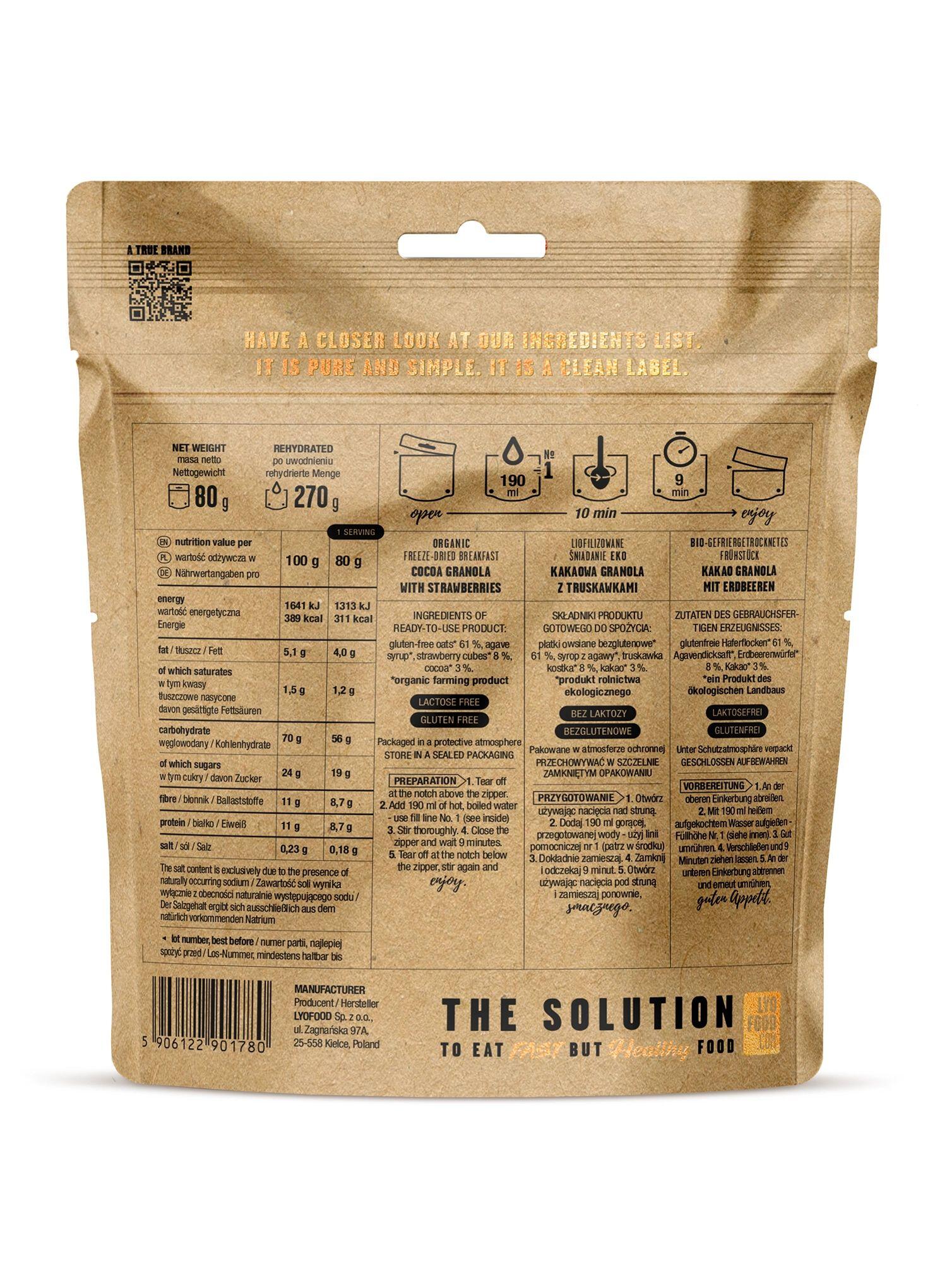 Liofilizat LYOFOOD Bistro Eko kakaowa granola z truskawkami 270 g 3/3