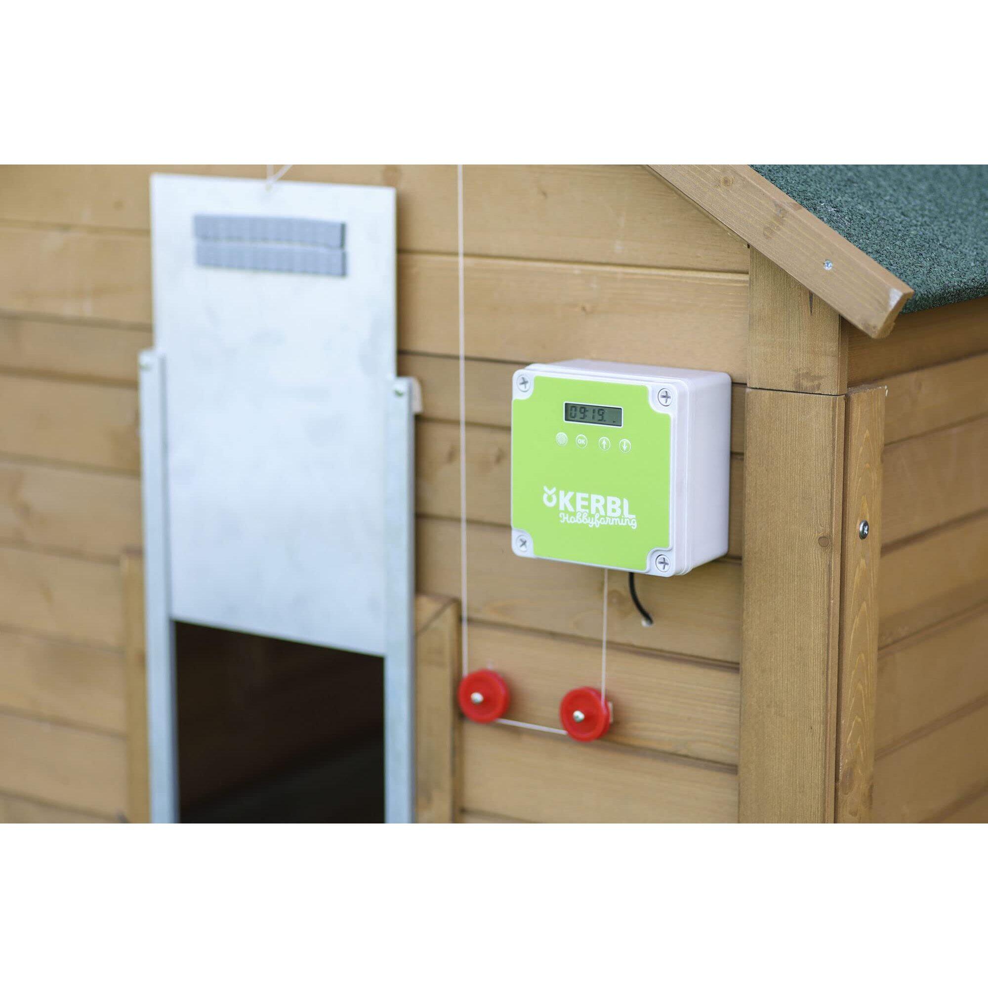 Porte poulailler coulissante alu Kerbl 3/4